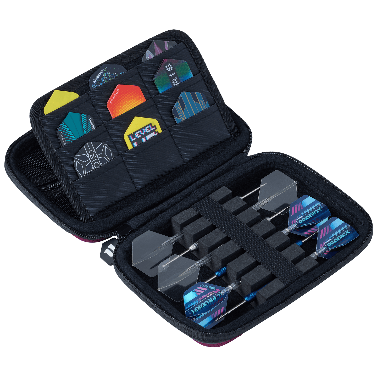 Unicorn Vanguard Dartcase Medium Burgundy offen 1