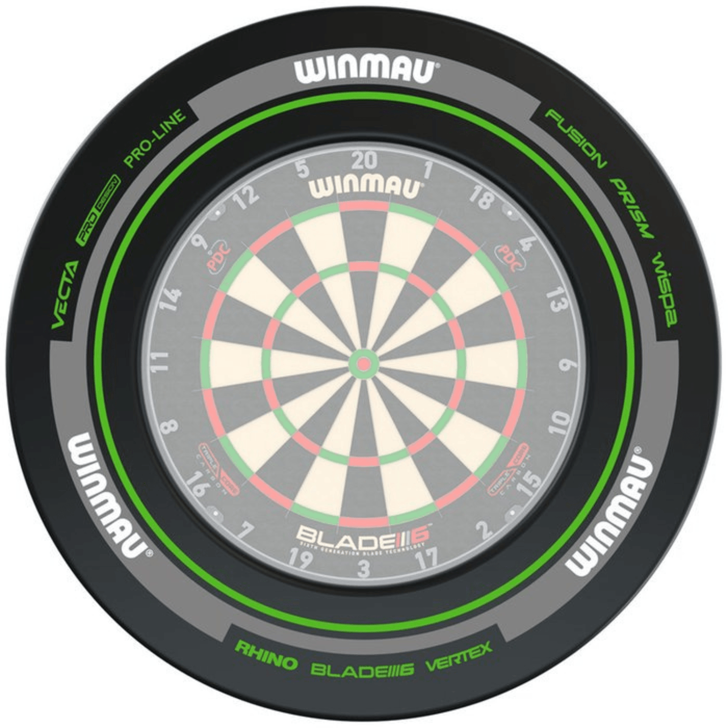 Winmau Advance Black Green Surround mit Board