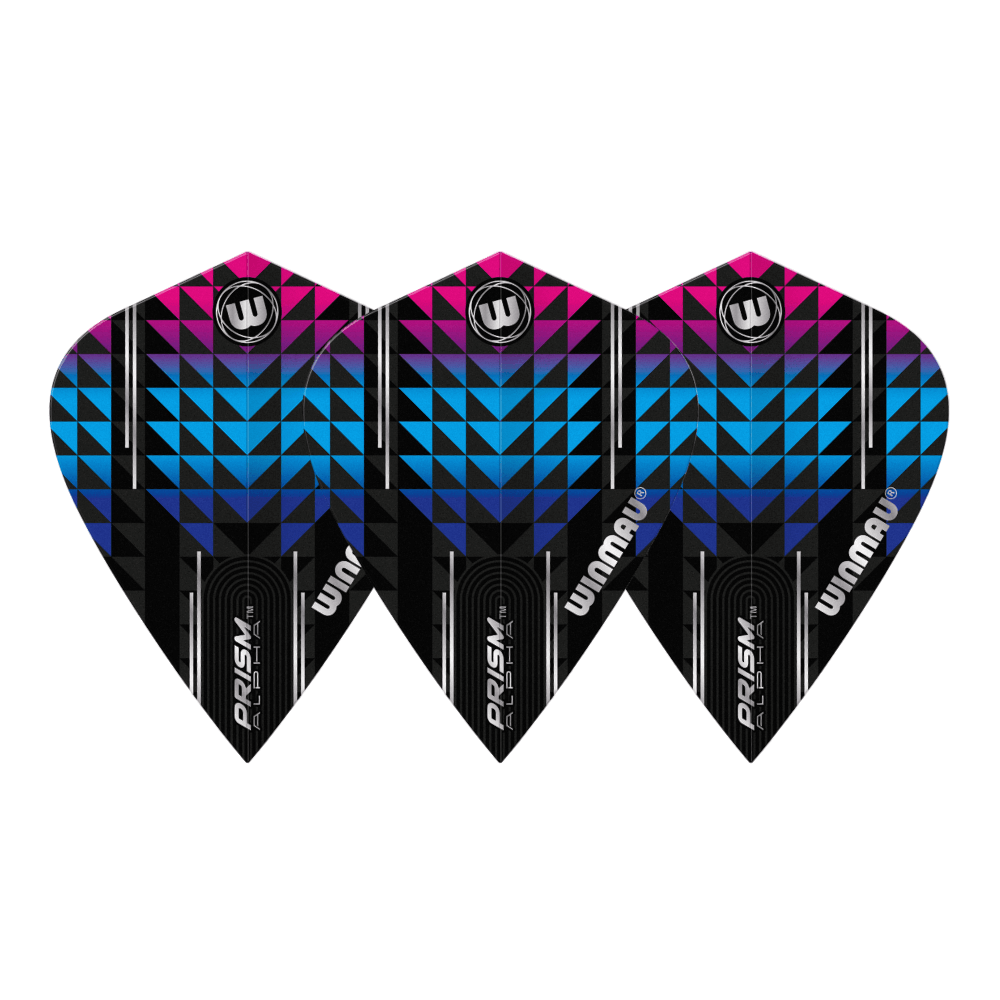 Winmau Alpha Kite Black Blue Purple Flights Set