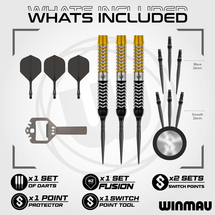 Winmau Exion Parallel Switch Point Steeldarts Packungsinhalt