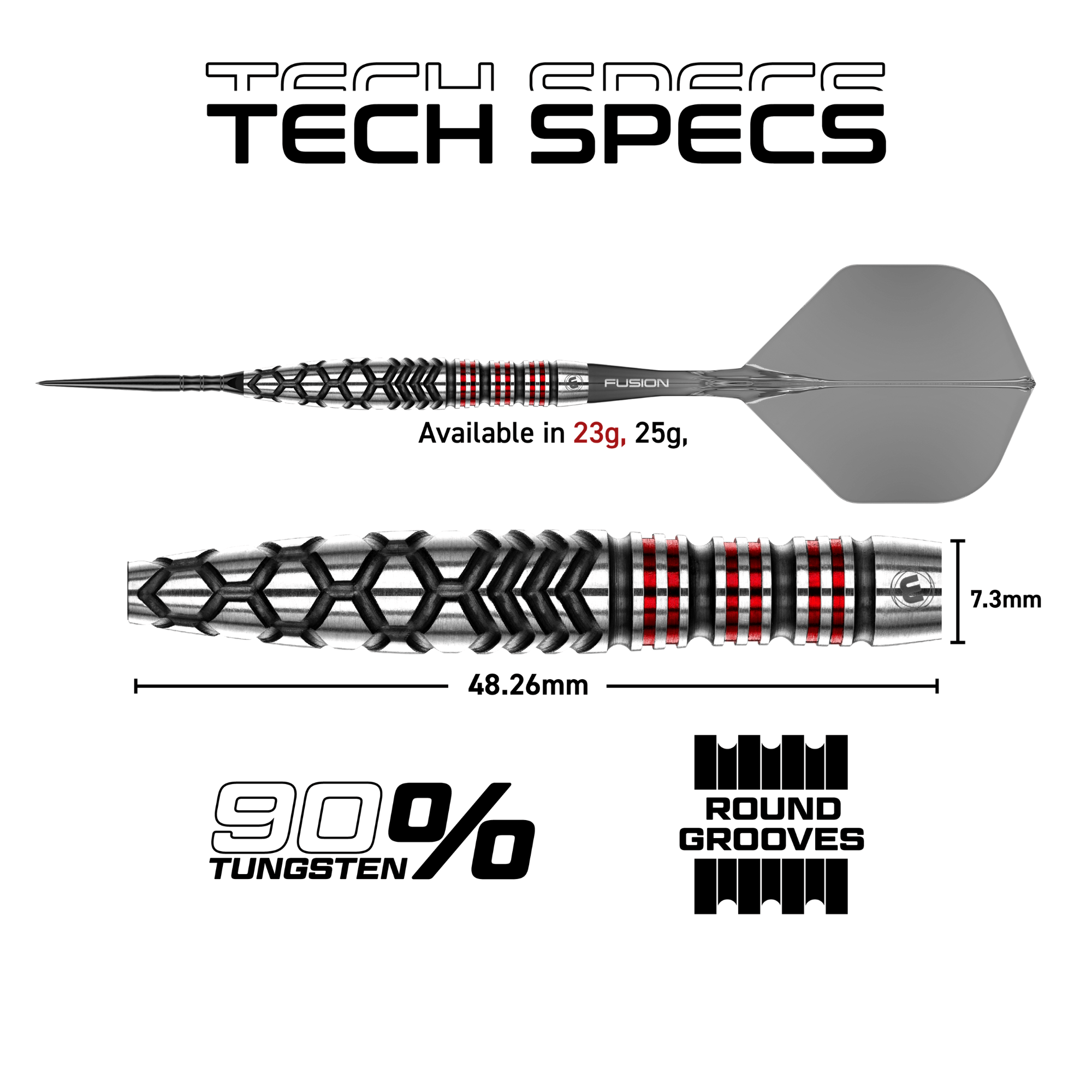 Winmau Fornax Torpedo Switch Point Steeldarts Maße 23g