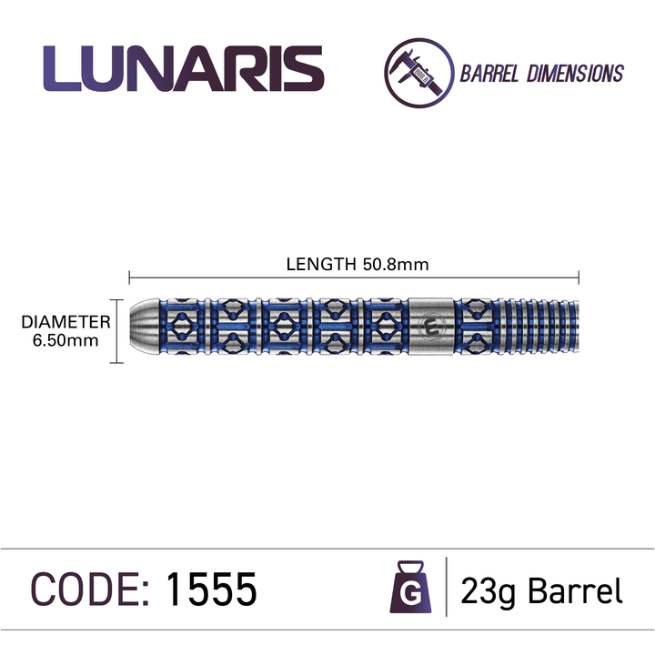Winmau Lunaris Parallel Switch Point Steeldarts Maße 23g
