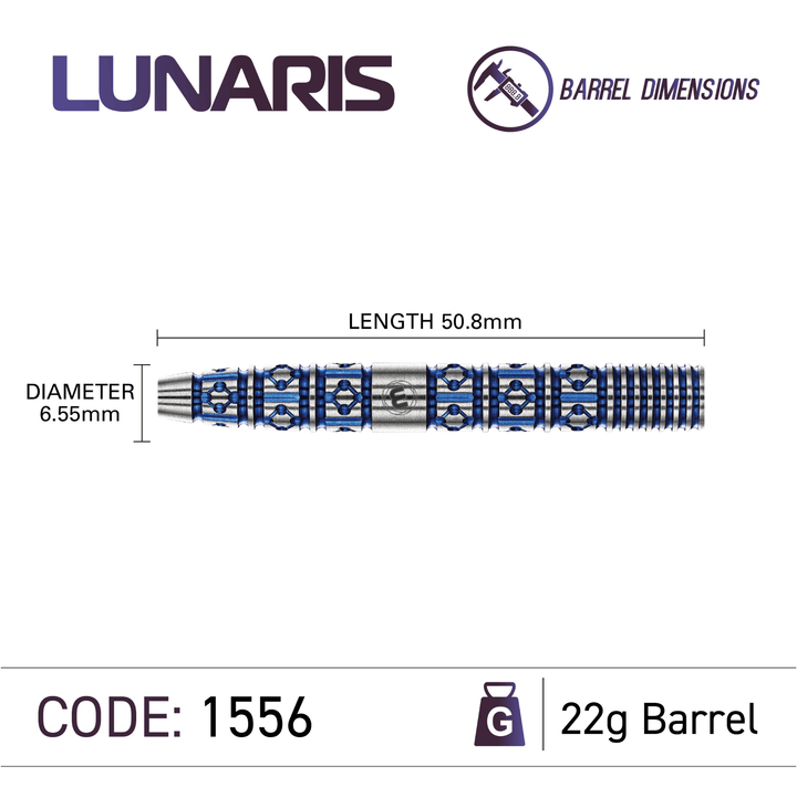Winmau Lunaris Tapered Switch Point Steeldarts Maße 22g