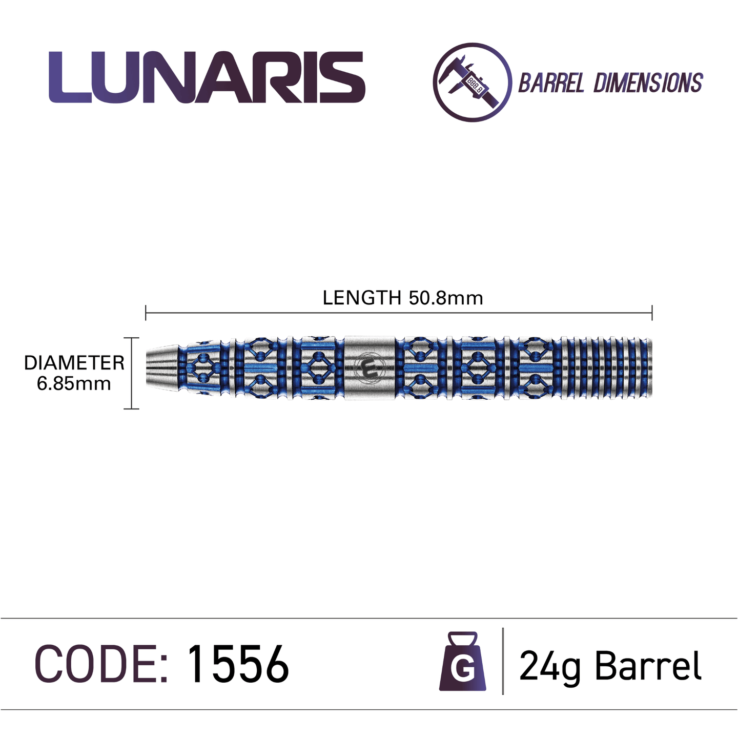 Winmau Lunaris Tapered Switch Point Steeldarts Maße 24g
