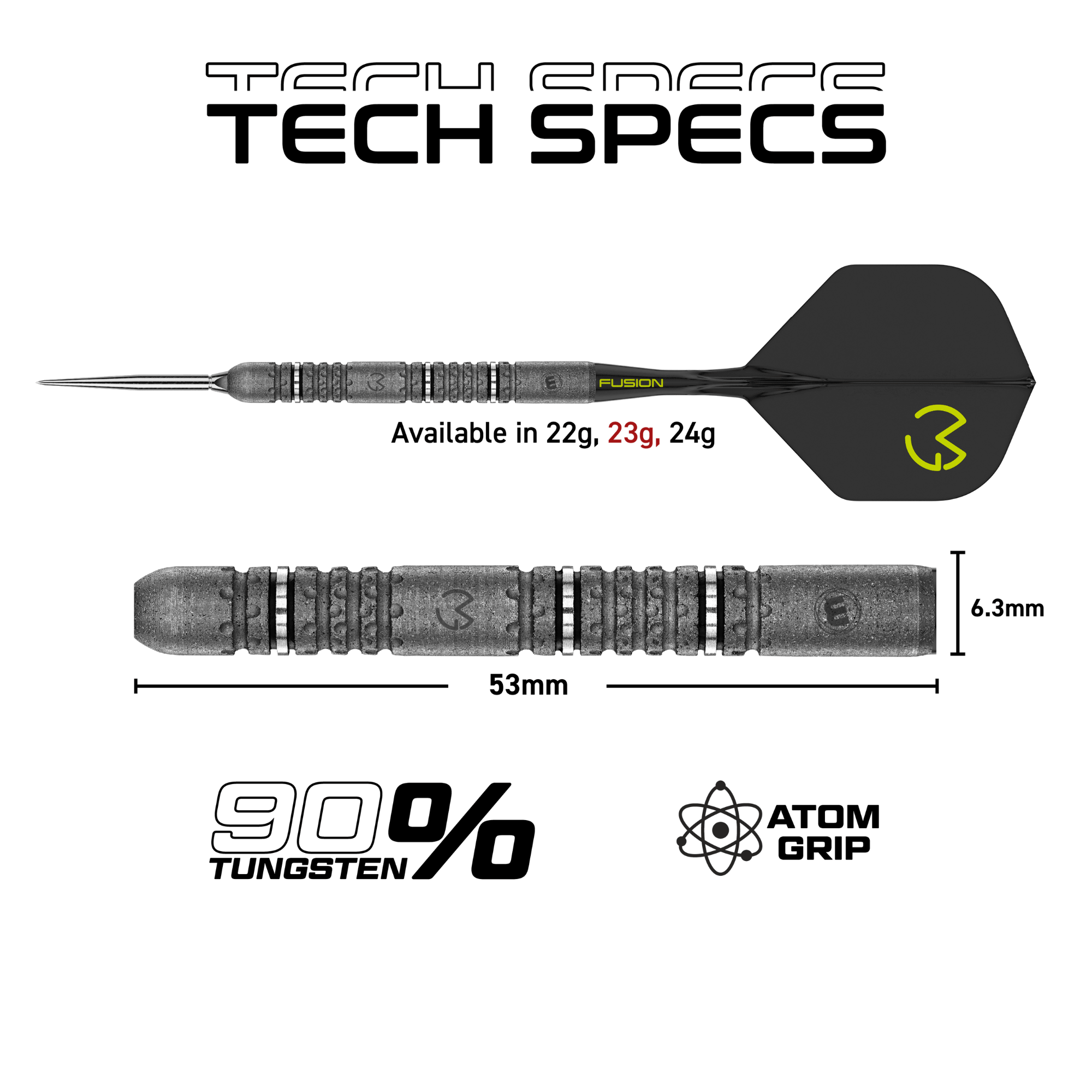 Winmau MVG Signature Edition Switch Point Steeldarts Maße 23g