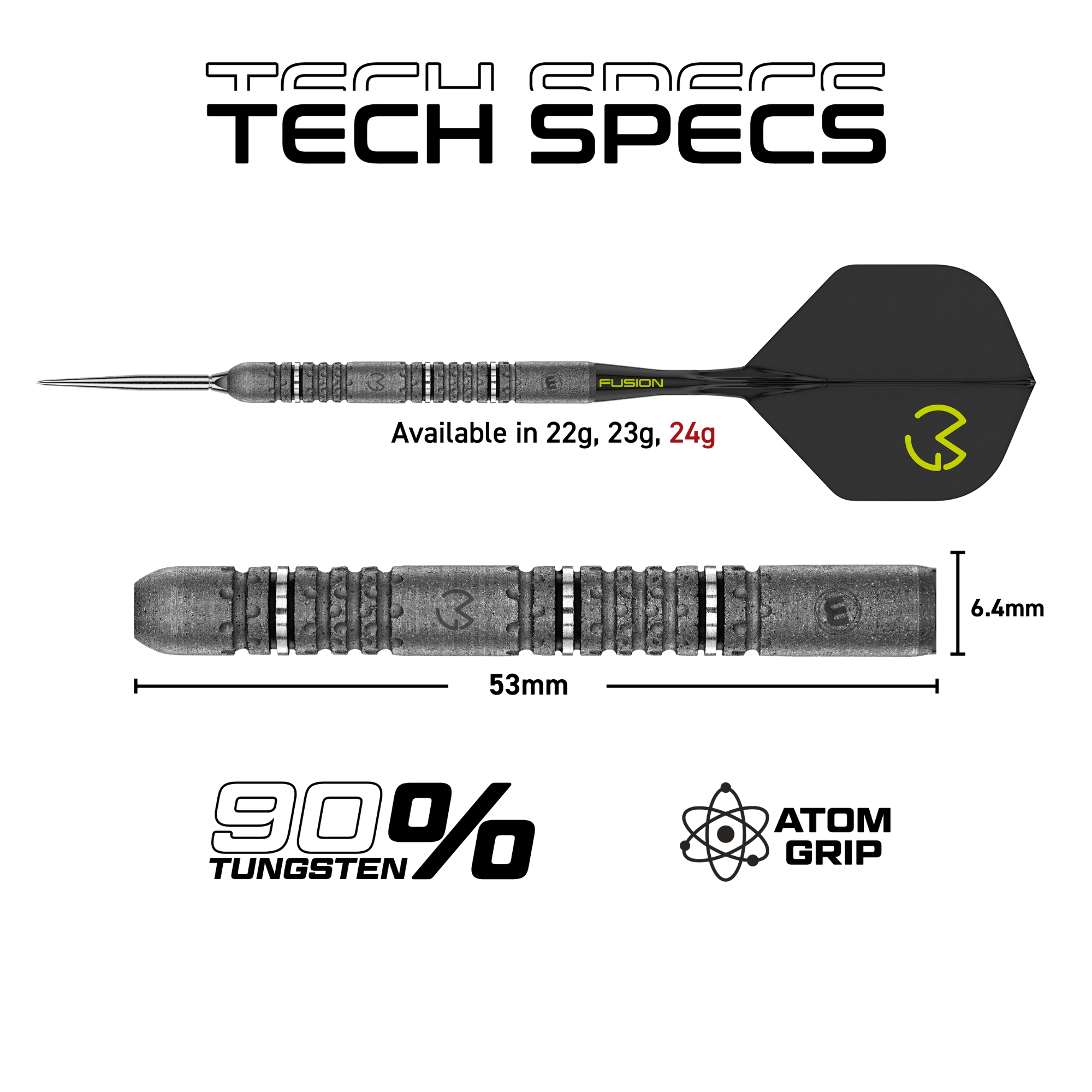Winmau MVG Signature Edition Switch Point Steeldarts Maße 24g