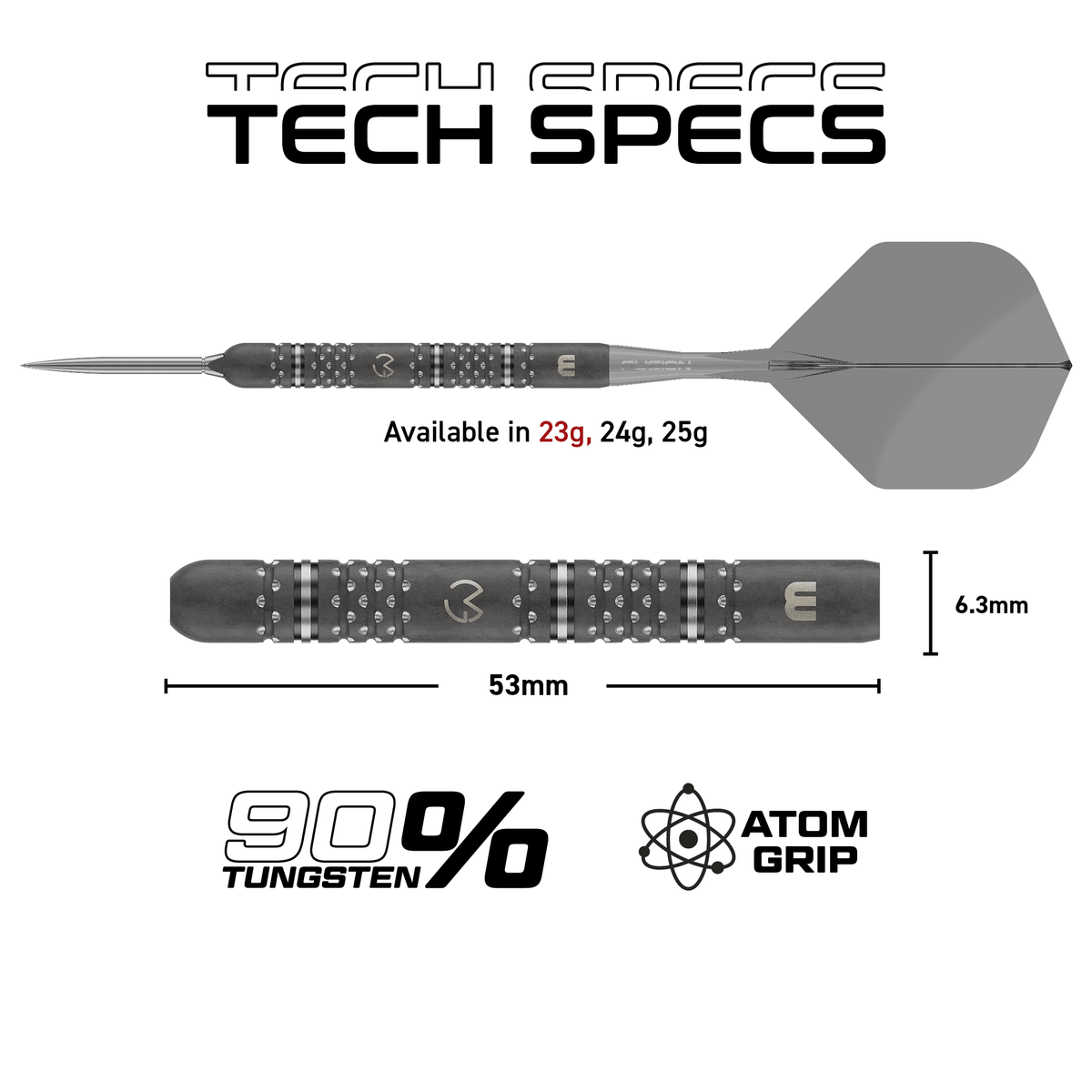 Winmau MVG TS-PRO Switch Point Steeldarts Maße 23g