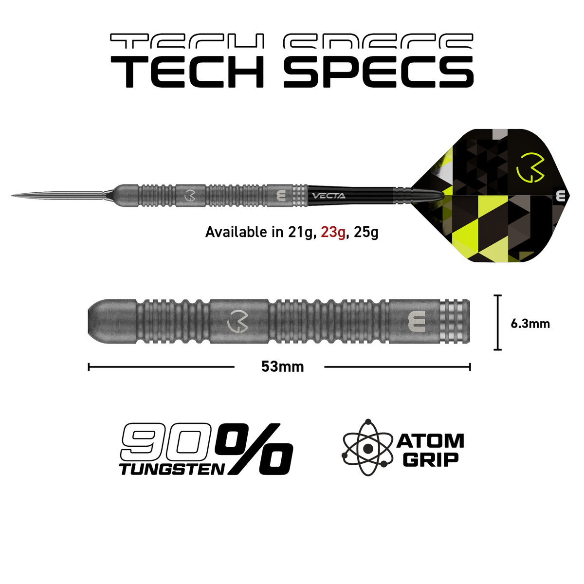 Winmau MVG TS Switch Point Steeldarts Maße 23g