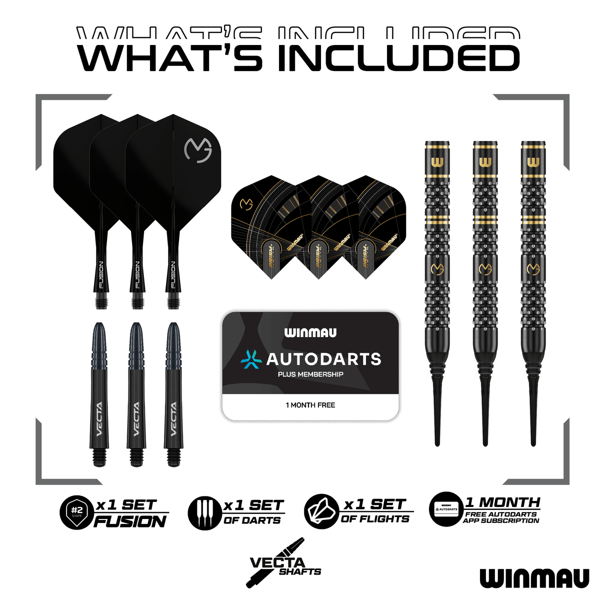 Winmau MVG W-MAX Softdarts Packungsinhalt