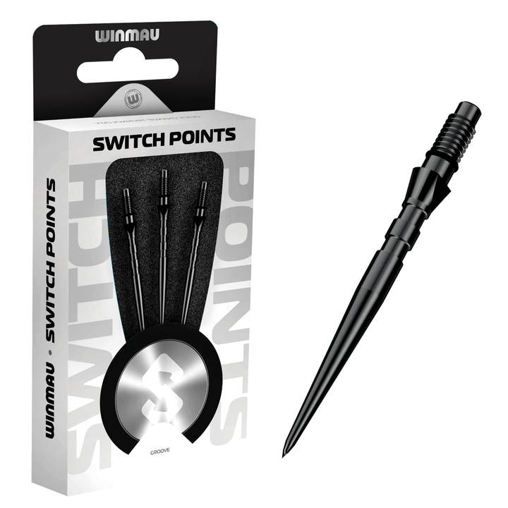 Winmau Switch Point Groove Black Spitzen Verpackung