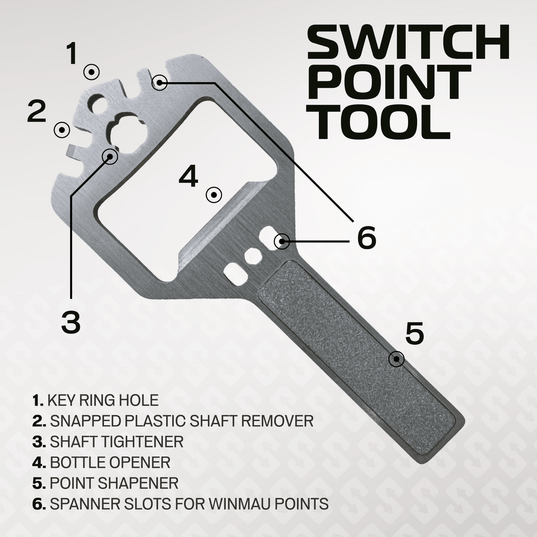 Winmau Switch Point Smooth Silver Effect Spitzen Switch Point Tool